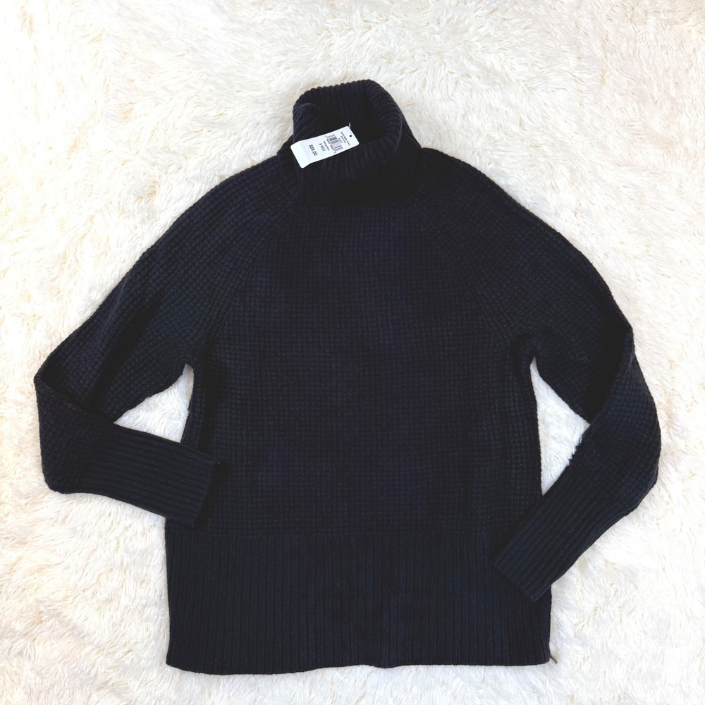 NWT L.L. Bean Waffle Turtleneck Sweater Women S Dark Academia Cozycore Textured.